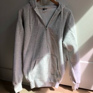 Oversized Gray Zip-Up